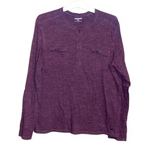 •EXPRESS•MENS' HEATHERED BURGUNDY HENELY TOP SIZE MEDIUM